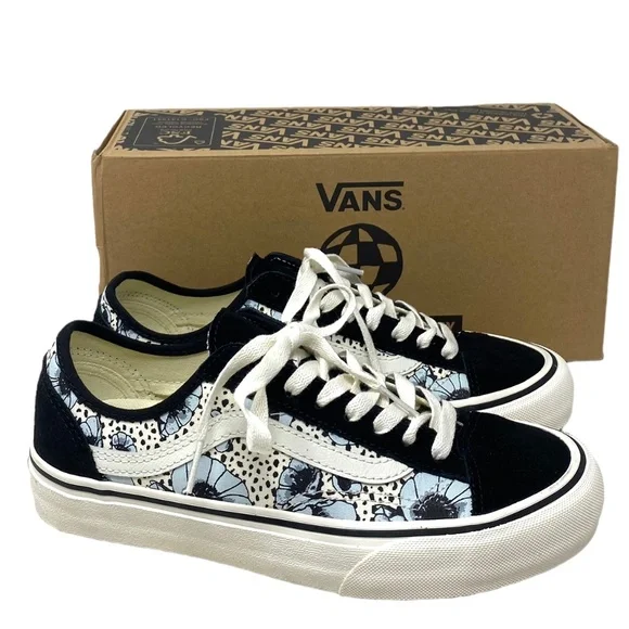 VANS Style 36 Decon Sneakers Floral Black Women's Canvas Suede Shoes VN0007R2Y40 - Picture 2 of 11